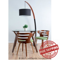 Lumisource CH-COSI WL+BN Cosi Mid-Century Modern Dining/Accent Chair in Walnut and Brown Faux Leather 